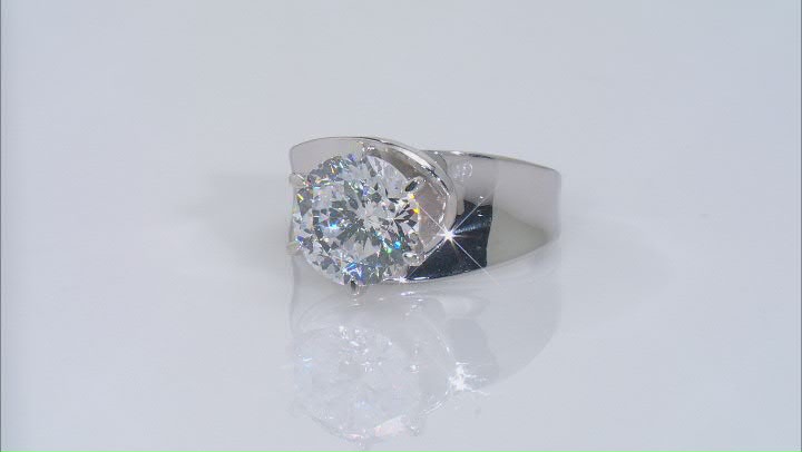 White Cubic Zirconia Platinum Over Sterling Silver Ring 5.50ctw Video Thumbnail