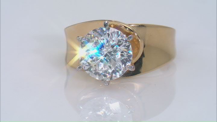 White Cubic Zirconia 18k Yellow Gold Over Sterling Silver Ring 5.50ctw Video Thumbnail