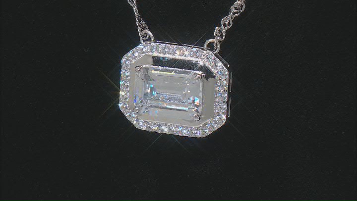 White Cubic Zirconia Rhodium Over Sterling Silver Necklace 5.98ctw Video Thumbnail