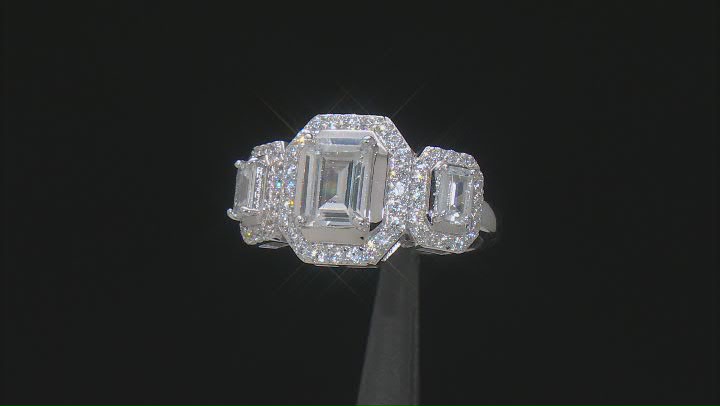 White Cubic Zirconia Rhodium Over Sterling Silver Ring 4.22ctw Video Thumbnail