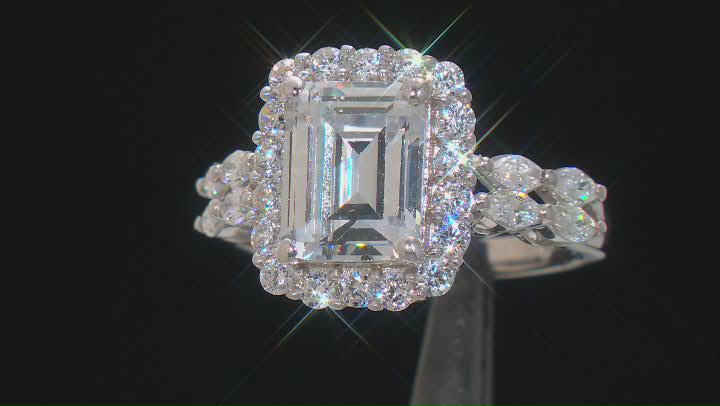 White Cubic Zirconia Rhodium Over Sterling Silver Ring 8.01ctw Video Thumbnail