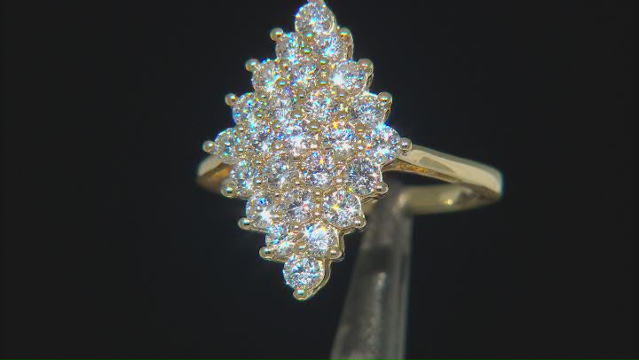 White Cubic Zirconia 18k Yellow Gold Over Sterling Silver Ring 1.76ctw Video Thumbnail