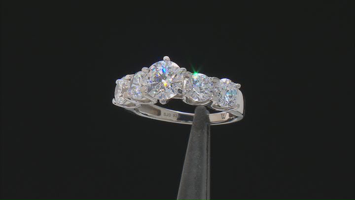 White Cubic Zirconia Rhodium Over Sterling Silver Ring 4.55ctw Video Thumbnail
