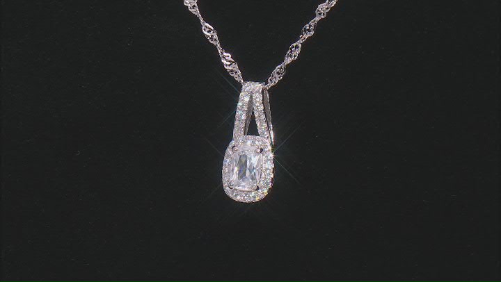 White Cubic Zirconia Rhodium Over Sterling Silver Pendant With Chain 2.43ctw Video Thumbnail