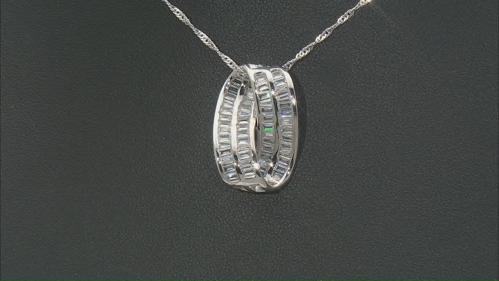 White Cubic Zirconia Rhodium Over Sterling Silver Pendant With Chain 2.80ctw Video Thumbnail