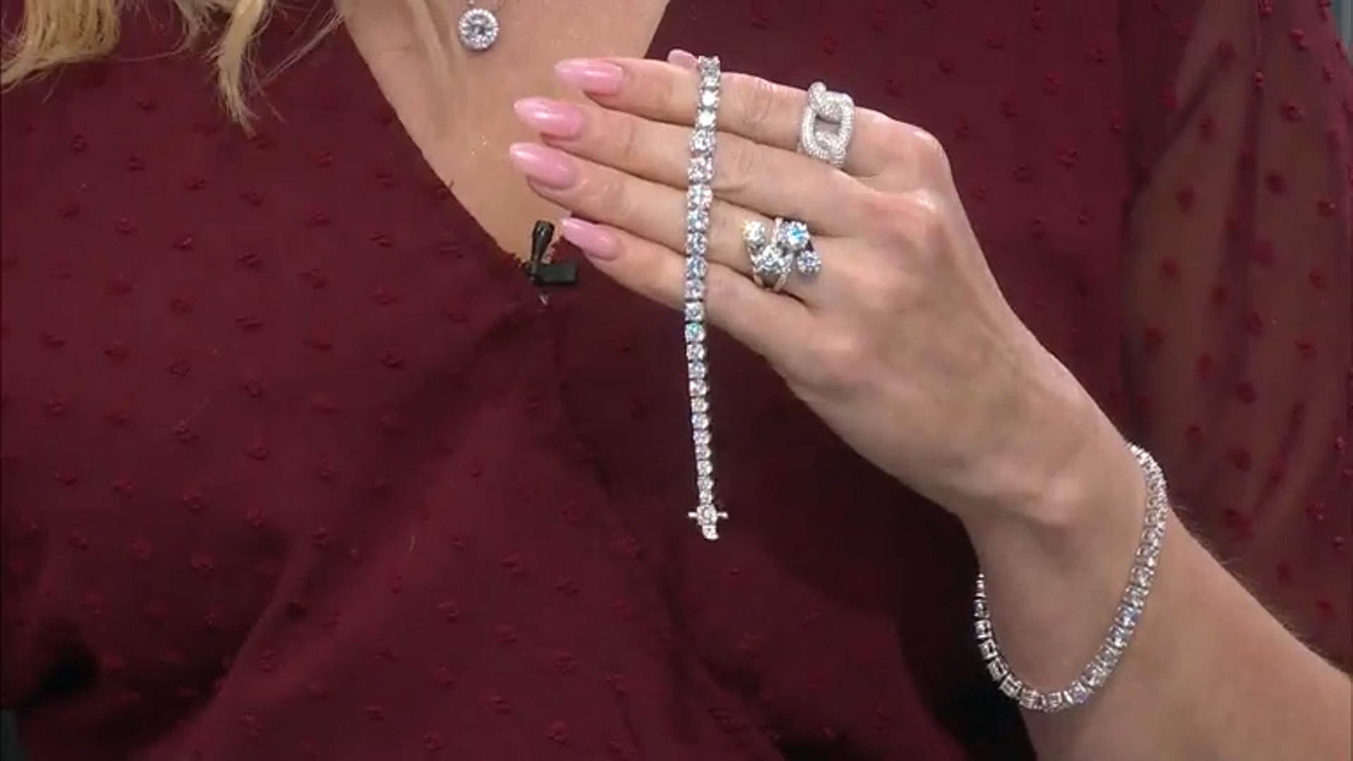 White Cubic Zirconia Rhodium Over Sterling Silver Tennis Bracelet 22.82ctw Video Thumbnail
