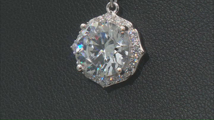 White Cubic Zirconia Rhodium Over Sterling Silver Pendant 6.57ctw Video Thumbnail