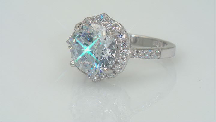 White Cubic Zirconia Rhodium Over Sterling Silver Ring 6.50ctw Video Thumbnail