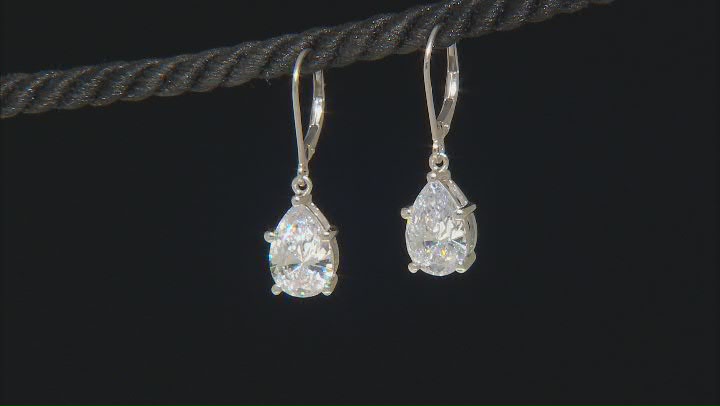 White Cubic Zirconia Rhodium Over Sterling Silver Earrings 9.00ctw Video Thumbnail