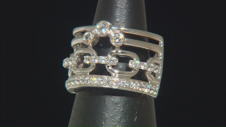 White Cubic Zirconia Rhodium Over Sterling Silver Ring 1.04ctw Video Thumbnail