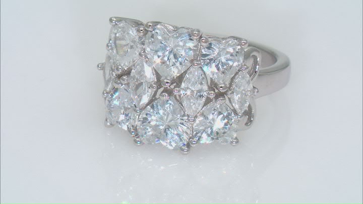 White Cubic Zirconia Rhodium Over Sterling Silver Ring 6.60ctw Video Thumbnail