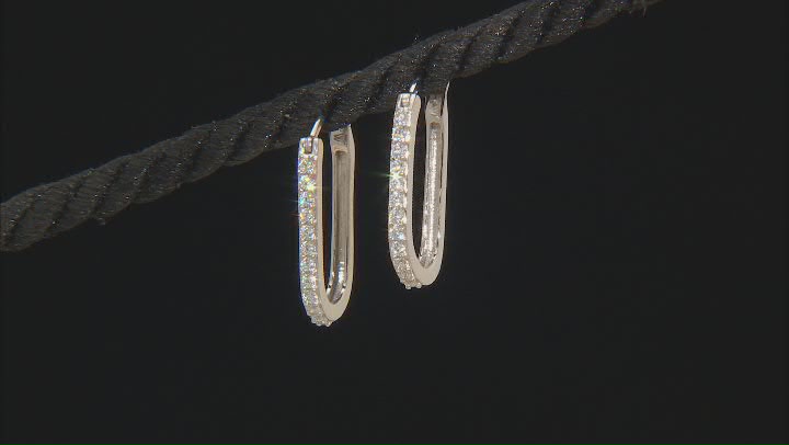 White Cubic Zirconia Rhodium Over Sterling Silver Earrings 0.54ctw Video Thumbnail