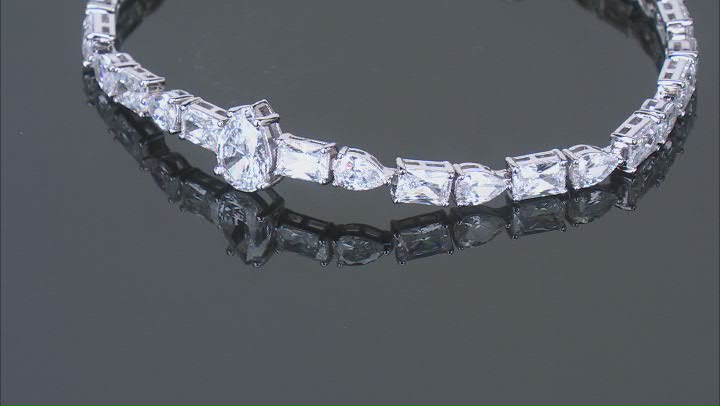 White Cubic Zirconia Rhodium Over Sterling Silver Tennis Bracelet 22.50ctw Video Thumbnail