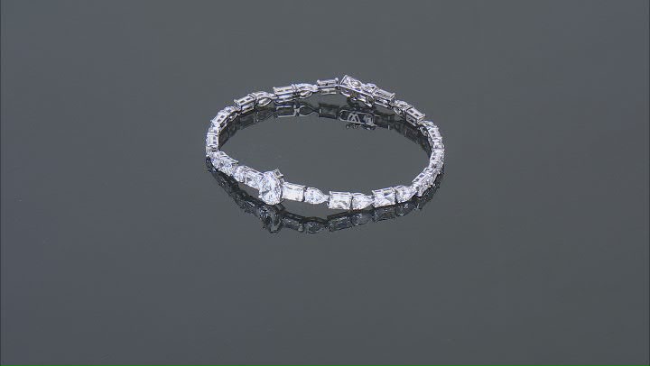 White Cubic Zirconia Rhodium Over Sterling Silver Tennis Bracelet 22.50ctw Video Thumbnail