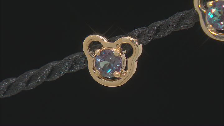 Blue Lab Alexandrite 18k Yellow Gold Over Silver Childrens Teddy Bear Stud Earrings 0.59ctw Video Thumbnail