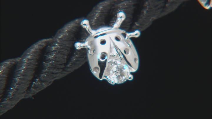 White Zircon Rhodium Over 10k  White Gold Ladybug Childrens Stud Earrings 0.20ctw Video Thumbnail