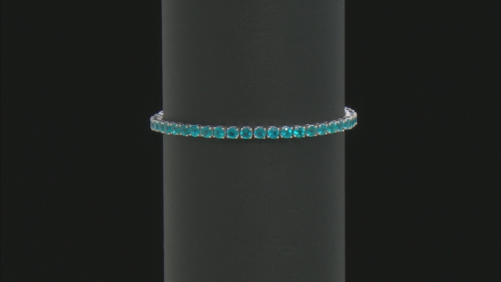 Neon Blue Apatite Rhodium Over Sterling Silver Bracelet 5.72ctw Video Thumbnail
