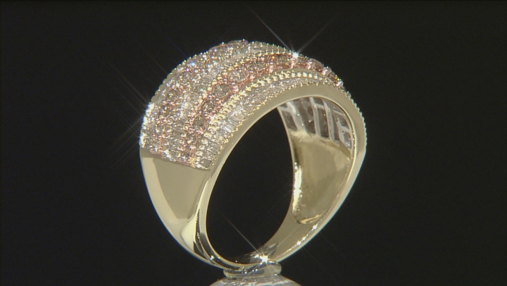 Champagne And White Diamond Ring 10k Yellow Gold 2.00ctw Video Thumbnail