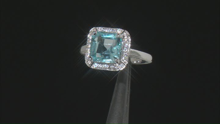 Sky Blue Topaz Rhodium Over Sterling Silver Ring 3.67ctw Video Thumbnail