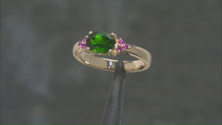 Chrome Diopside 18k Yellow Gold Over Sterling Silver Ring 1.16ctw Video Thumbnail