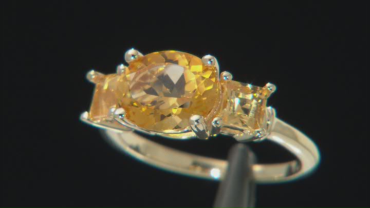 Yellow Citrine 18k Yellow Gold Over Sterling Silver Ring 2.43ctw Video Thumbnail