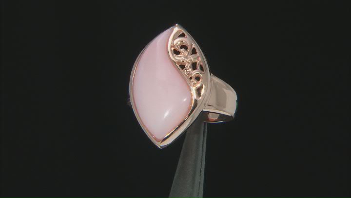 Pink Opal 18k Rose Gold Over Sterling Silver Ring Video Thumbnail