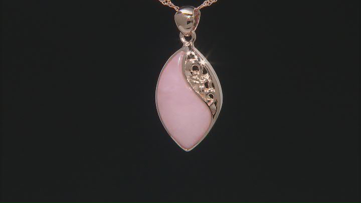 Pink Opal 18k Rose Gold Over Sterling Silver Pendant With Chain Video Thumbnail