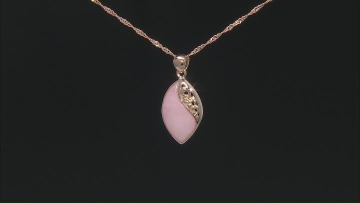 Pink Opal 18k Rose Gold Over Sterling Silver Pendant With Chain Video Thumbnail