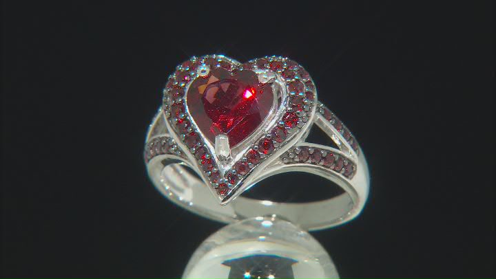 Red Garnet Rhodium Over Sterling Silver Ring 2.55ctw Video Thumbnail