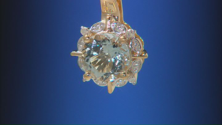 Blue Aquamarine 18k Yellow Gold Over Sterling Silver Pendant With Chain 0.92ctw Video Thumbnail
