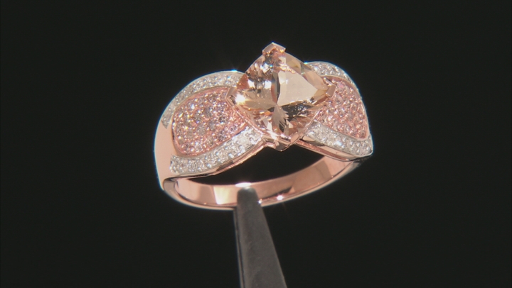 Peach Cor-de-Rosa Morganite 10k Rose Gold Ring 2.60ctw