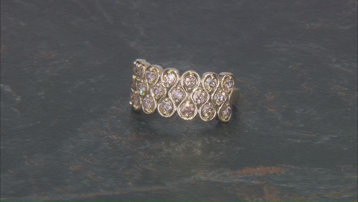 Champagne Diamond 10k Yellow Gold Cluster Ring 1.00ctw Video Thumbnail