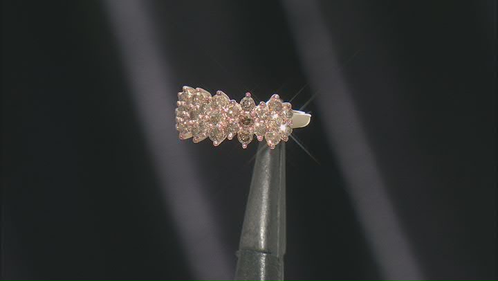 Champagne Diamond 10k Yellow Gold Cluster Ring 1.45ctw Video Thumbnail