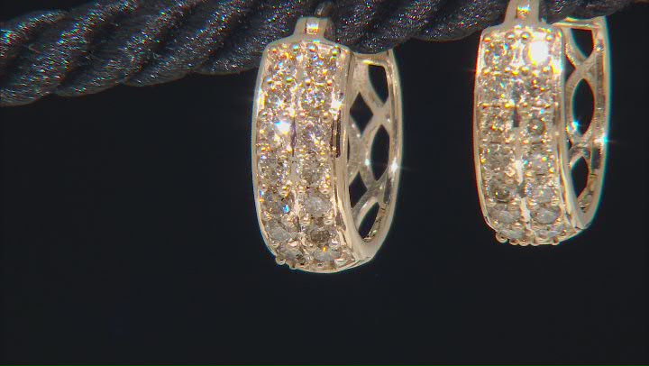 Candlelight Diamonds™ 10k Yellow Gold Hoop Earrings 0.85ctw Video Thumbnail