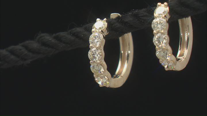 Natural Yellow Diamond 10k Yellow Gold Huggie Earrings 1.25ctw Video Thumbnail