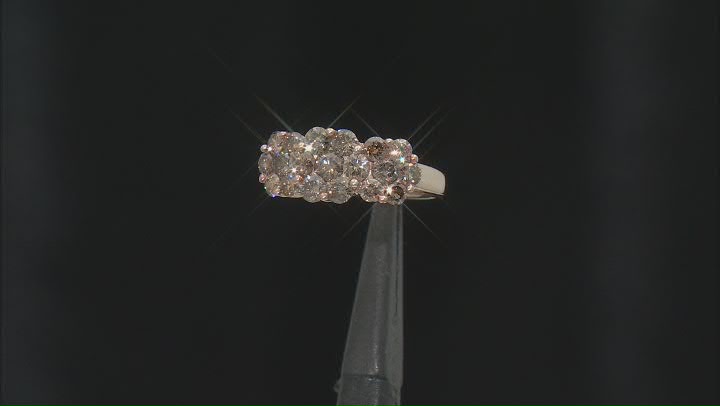 Champagne Diamond 10k Yellow Gold Cluster Ring 2.10ctw Video Thumbnail