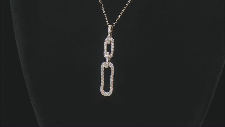 White Diamond 10k Yellow Gold Dangle Pendant With 19" Cable Chain 1.00ctw Video Thumbnail