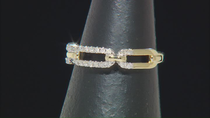 White Diamond 10k Yellow Gold Band Ring 0.10ctw Video Thumbnail