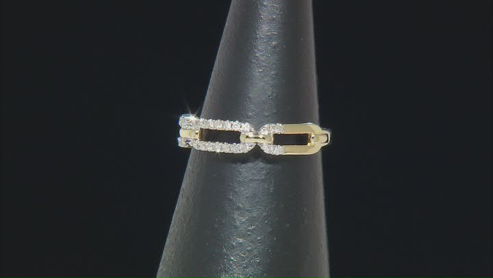 White Diamond 10k Yellow Gold Band Ring 0.10ctw Video Thumbnail