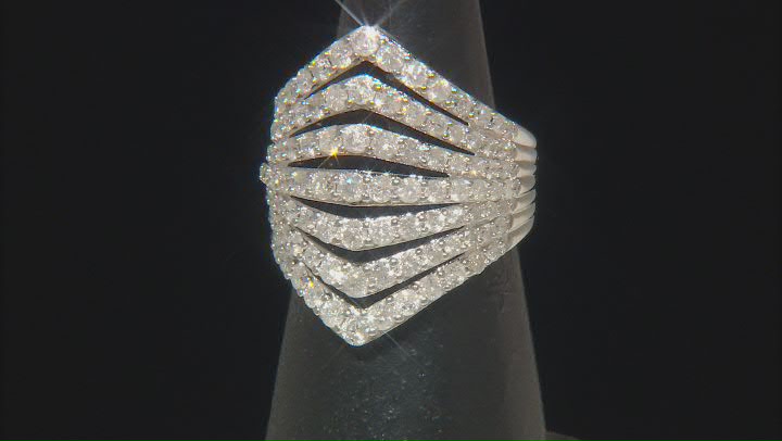 Diamond 10k White Gold Cocktail Ring 3.00ctw Video Thumbnail