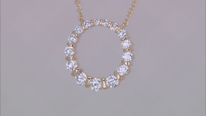 White Diamond I I1-I2 18k Yellow Gold Circle Necklace 0.50ctw Video Thumbnail