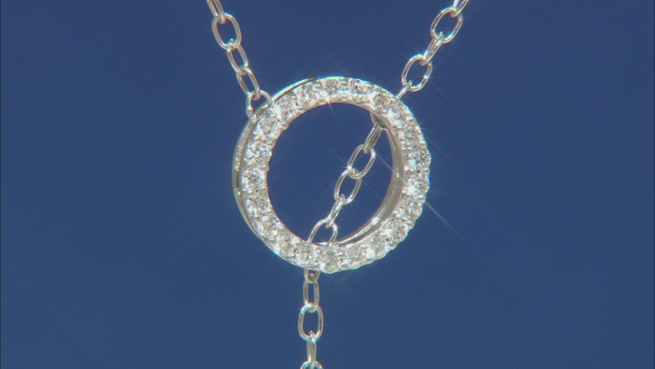 Enchanted Disney Elsa Snowflake Necklace With Chain White Diamond 14K White Gold 0.33ctw