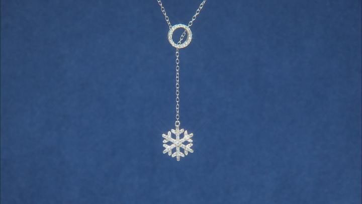 Enchanted Disney Elsa Snowflake Necklace With Chain White Diamond 14K White Gold 0.33ctw Video Thumbnail