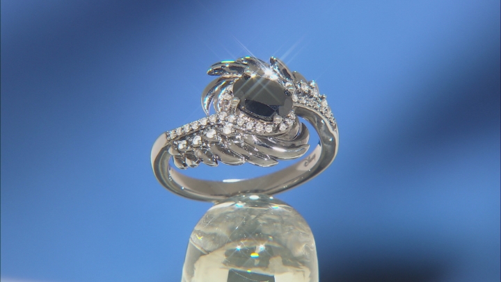 Enchanted Disney Villains Maleficent Ring Black Onyx & Diamond Black Rhodium Over Silver 0.85ctw Video Thumbnail