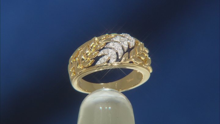 Enchanted Disney Anna Band Ring White Diamond 14k Yellow Gold Over Silver 0.10ctw Video Thumbnail