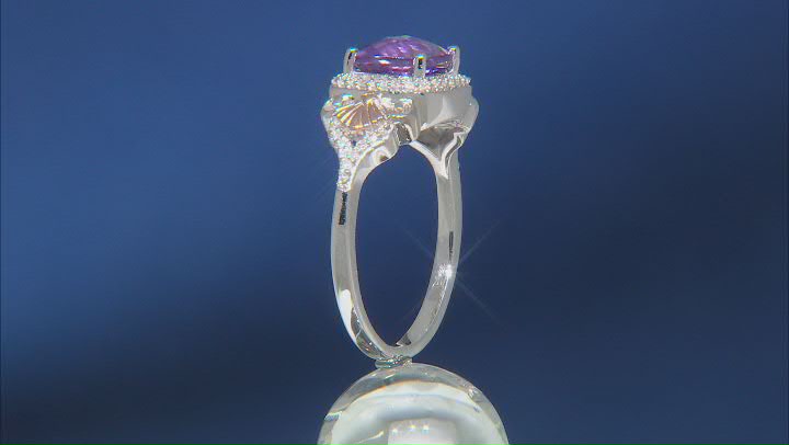Enchanted Disney Fine Jewelry Ariel Ring Amethyst & White Diamond Rhodium Over Silver 1.65ctw Video Thumbnail