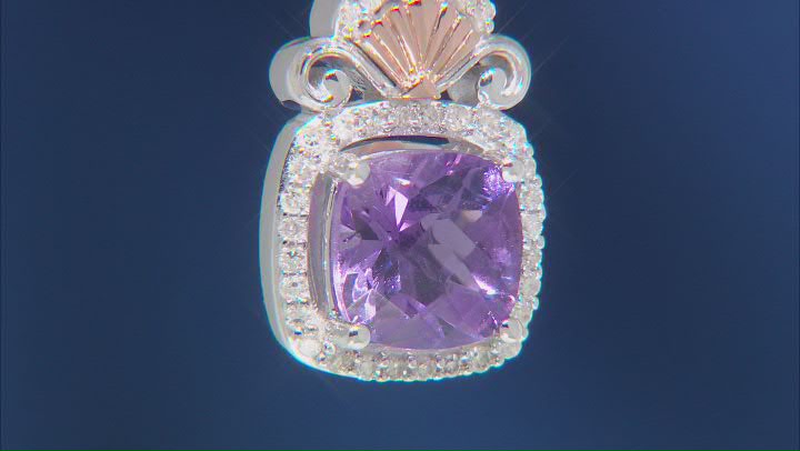 Enchanted Disney Fine Jewelry Ariel Pendant Amethyst & White Diamond Rhodium Over Silver 1.65ctw Video Thumbnail