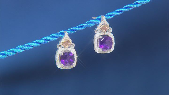 Enchanted Disney Fine Jewelry Ariel Earrings Amethyst & White Diamond Rhodium Over Silver 2.00ctw Video Thumbnail