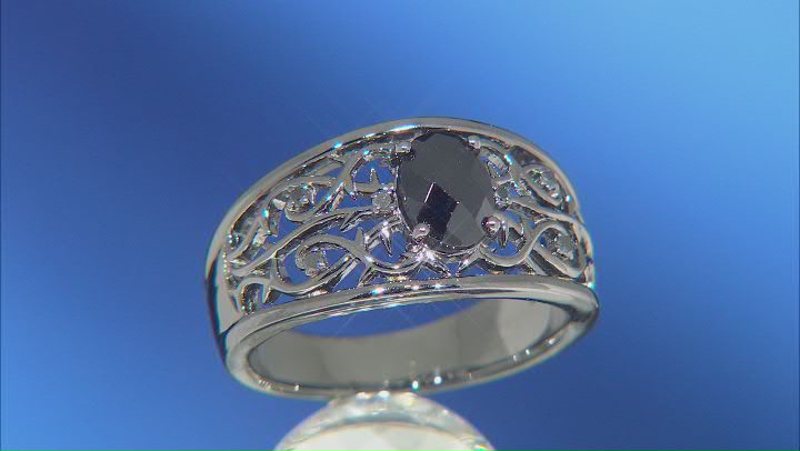 Enchanted Disney Villains Maleficent Ring Black Onyx & Black Diamond Black Rhodium Over Silver Video Thumbnail