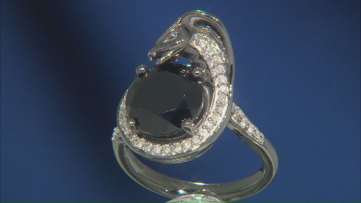 Enchanted Disney Villains Jafar Ring Black Onyx & Black Diamond Black Rhodium Over Silver 1.25ctw Video Thumbnail
